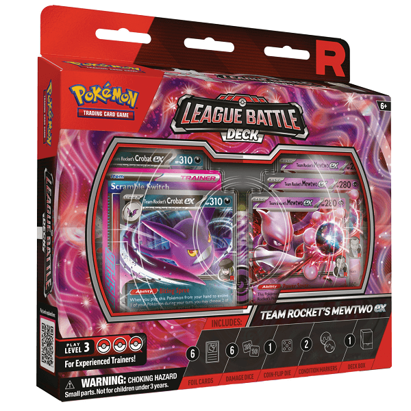 TCG Pokémon Team Rocket’s Mewtwo ex League Battle Deck Español
