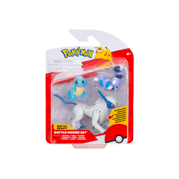 Pokemon Pack 3 Figuras - Squirtle + Absol + Skorupi