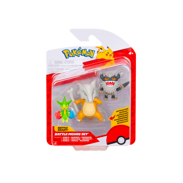 marowak Pokemon Pack 3 Figuras - Roselia + Marowak + Perrserker